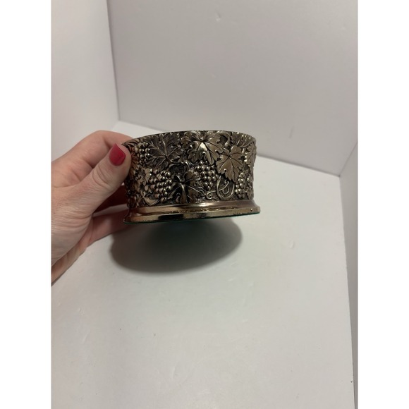 Vintage Silverplate Wine Bottle Coaster Grape / Leaf Decor F. B. Rogers Japan... - Picture 4 of 5